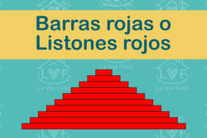 Actividad con barras rojas o listones rojos Montessori